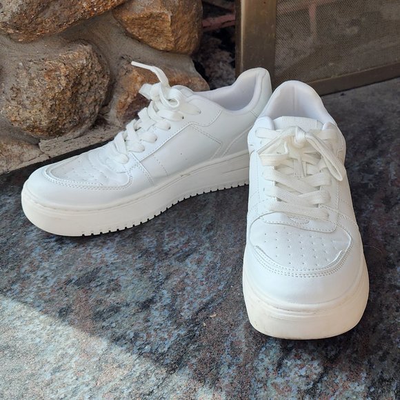 Wild Fable White Platform Sneakers Size 7.5 - Picture 4 of 16